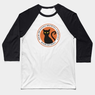 Black Cat Stout Grim Grinning Brewing Company Baseball T-Shirt